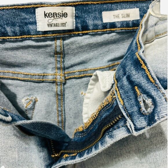Kensie Jeans High Rise Slim Straight Crop Light Stone Wash Size 4/27 - Picture 5 of 7